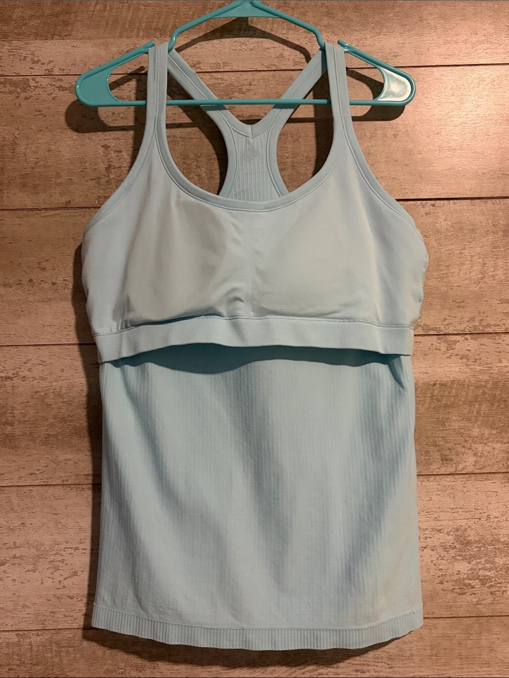 New Lululemon Light Blue Ribbed Racerback Tank Top - Picture 5 of 6